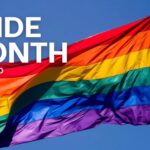 a rainbow flag waving, a text as "Pride Month 1-30 June"